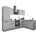 BASIC by Balculina Winkelküche L-Form 280 cm grau