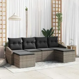 vidaXL Garten-Lounge-Set 6-tlg. grau