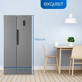 Exquisit SBS450-360E Side-by-Side (444 l, 1789 mm hoch, Anthrazit)