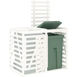 vidaXL Erweiterung für Mülltonnenbox Weiß Massivholz Kiefer
