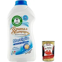 6x Spuma di Sciampagna Flüssigwaschmittel, 16 Wäschen, Laundry Liquid, 16 Washes 1 L + Italian gourmet polpa 400g