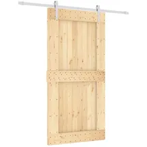 vidaXL Schiebetür mit Beschlag 100x210 cm Massivholz Kiefer