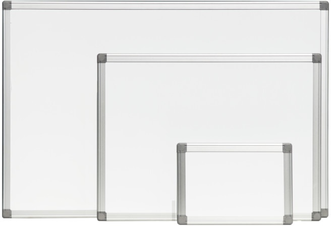 STIER Whiteboard, magnetisch mit Alu-Rahmen, 1800 x 1200 mm