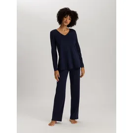 Hanro Pyjama Cotton Silk Blau M
