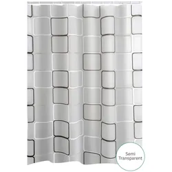 Duschvorhang RIDDER "Modern Retro", transparent (semi), B:120cm H:200cm, Polyethylen-Vinylacetat (PEVA), Duschvorhänge, inkl. Ringe