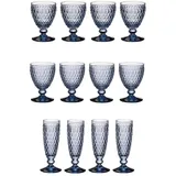 Villeroy & Boch Boston Coloured Wasser-, Wein- und Sektgläser 12er Set Blau