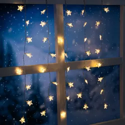 Haushalt International 40 LED Sternenvorhang Warmweiß