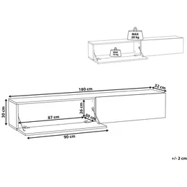 Beliani Gladstone TV-Lowboard 180 x 30 x 32 cm Weiß Melamin