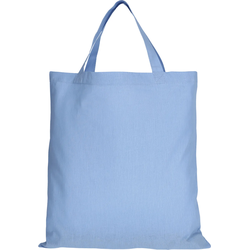 5er | 15er | 50er Pack Baumwolltasche - 28 Farben | mit zwei kurzen Henkeln | 38x42cm | Jutebeutel | Einkaufstasche | unbedruckt, himmelblau