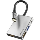 NGS Wonder Dock 4 (USB 2.0, Type-C Silber