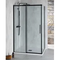 Polysan s.r.o. Komplettdusche ALTIS BLACK Rechteckige Duschkabine 1100x800 mm, L/R Variante, BxT: 110x80 cm, Polysan-AL3912BAL5912B-SET