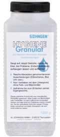 Söhngen Hygiene-Granulat, Hygiene-Granulat zum einfachen aufstreuen, aufsaugen und aufkehren, 1 Liter - Flasche