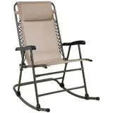 Svita Schaukelstuhl faltbar klappbar Outdoor mit Kopfstütze Armlehne Beige