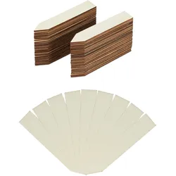Relaxdays Pflanzenstecker 60er Set, zum Beschriften, Kräutergarten & Pflanzen, 10,5 cm lang, Holz Steckschilder, natur