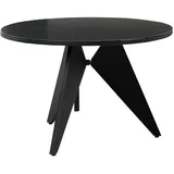 Beliani Gartentisch Schwarz Rund X-Beine Modern Olmetto