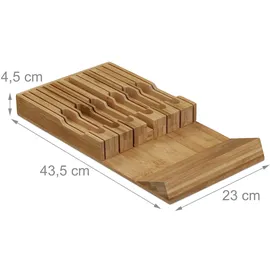 Relaxdays Messerhalter Schublade für 12 Messer