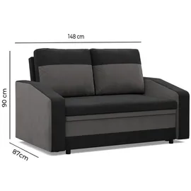Möbel Kraft Couch Webstoff 2-Sitzer Braun