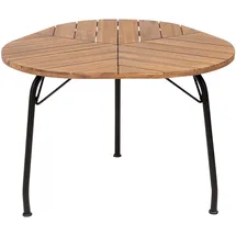 Beliani Gartentisch Ø 120 x 74 cm Hellbraun/Schwarz