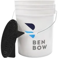 Benbow - Wascheimer mit Schmutzsieb - 20 Liter Weiß - Robust langlebig und ideal für die professionelle Hand-Autowäsche -Werkstatt anwendungen - Waschanlage - Hause - Büro - perfekt für Sauberkeit