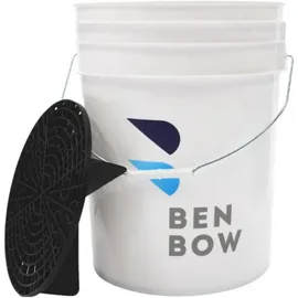 Benbow - Wascheimer mit Schmutzsieb - 20 Liter Weiß - Robust langlebig und ideal für die professionelle Hand-Autowäsche -Werkstatt anwendungen - Waschanlage - Hause - Büro - perfekt für Sauberkeit