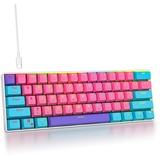 SOLIDEE mechanische Gaming Tastatur 60 Prozent,61 Tasten kompakte mechanische Tastatur RGB Hintergrundbeleuchtung,60% Prozent Tastatur mechanisch QWERTY,Roter Schalter für Win/Mac PC Laptop(61 Pink)