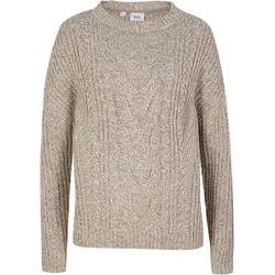 bonprix Pullover mit Zopfmuster, beige, 40/42 (M)
