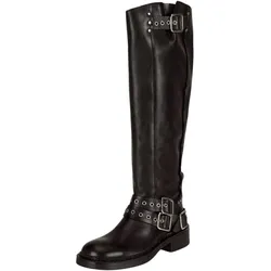 Overkneestiefel FELMINI "Felmini Stiefel Leder", Damen, Gr. 38, schwarz, Leder, casual, Schuhe