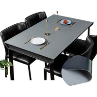 CIEEIN CIEHT PU Tischdecke Tischmatte Schreibtisch Tischfolie Schutzfolie Tischfoli Tischschutz Matte Wasserdicht Schwarz+Grau 60 * 60cm