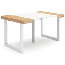 SKRAUT HOME Ausziehtisch 140 x 73 x 90 cm Eiche/weiß