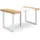 SKRAUT HOME Ausziehtisch 140 x 73 x 90 cm Eiche/weiß