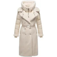 Navahoo Damen Langer Materialmix-Wintermantel warmer Plüschmantel aus angesagtem Materialmix und herausnehmbarem Einsatz mit Kapuze Kuscheltraum 14 Offwhite Gr. XXL (44), weiß, Obermaterial 1: 100% Polyester. Obermaterial 2: 100% Nylon.