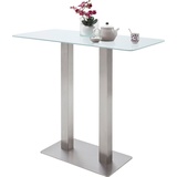 MCA Furniture Bartisch »Zarina«, Bartisch mit Glaskeramik Tischplatte mit Edelstahl Gestell