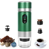 Bostar Tragbare Espressomaschine 3-in-1, 2 Modi 90°C Extraktion Elektrische Kaffeemaschine Espresso Maker mit Temperatur Digitale Anzeige für Camping Reise, Kompatibel mit Kapseln&Gemahlen