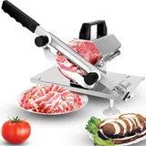 Manuelle Aufschnittmaschine Für Gefrorenes Fleisch (edelstahl) Für Den Privaten Und Gewerblichen Gebrauch, Vielseitig Einsetzbar Zum Schneiden Von Lebensmitteln, Z. B. Für Hot Pot, Shabu Shabu Und Gri