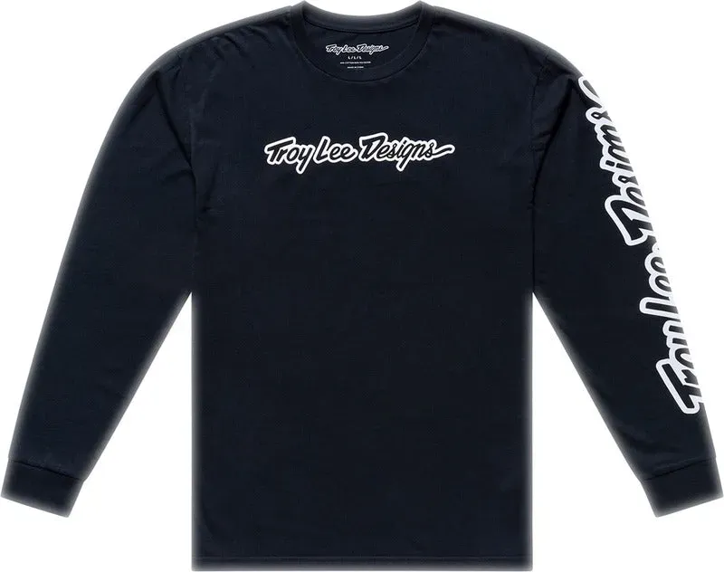Troy Lee Designs Long Sleeve Signature T Shirt Schwarz - XL