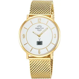 Master Time MTGA-10948-12M Herren-Funkuhr Advanced Mesh-Band Goldfarben