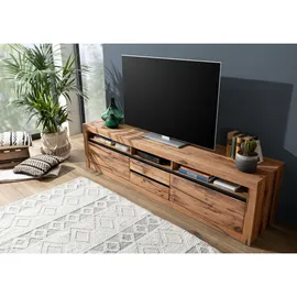 Massivmoebel24 Montreux TV-Lowboard 220x50x55 cm Natur/Massivholz