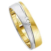 Trauring FIRETTI "Schmuck Geschenk Gold 375 Hochzeit Ehering "LIEBE"" Fingerringe Gr. 16,5, 0,03 ct SI = kleine Einschlüsse mit Brillanten, Gelbgold 375, 5mm, goldfarben (gelbgoldfarben-weißgoldfarben) Made in Germany, wahlweise mit oder ohne Brillanten