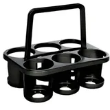 Novaliv Flaschenträger 6 Flaschen - Stabiler Halt - Getränkekorb Kunststoff, Stapelbar, 32x23x28cm Anthrazit - Ideal für Küche & Keller - Getränk