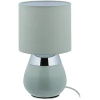 Relaxdays Nachttischlampe Touch, E14-Fassung, indirektes Licht, ovale Tischlampe mit