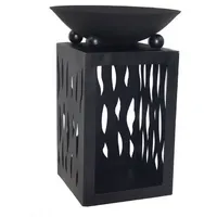 Lex Feuerschale auf Säule mit Holzfach