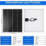 200W 12V Wohnmobil Set Solaranlage Komplettset Monokristallin Solarpanel Solarmodul mit 40A Solar Ladegerät+ Montage PV Halterung