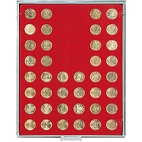LINDNER Das Original Münzbox Standard mit 48 runden Vertiefungen für Münzen mit Ø24,25 mm