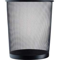 helit Papierkorb "the circle network", 23 Liter, Pulverbeschichteter Mesh-Papierkorb in zeitlosem, modernem Design, Farbe: schwarz