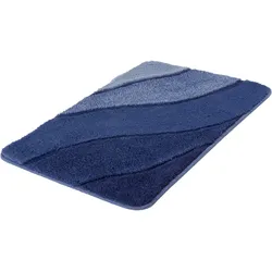 Badematte KLEINE WOLKE "Serenade" Gr. 4, blau (iceblau), H:20mm, Kunstfaser, Badematten, Badteppich, Wellen Design, Farbverlauf, Hoch-Tief Effekt, waschbar