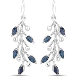 Rafaela Donata Ohrringe Floral Sterling Silber Saphir in Blue Damen 