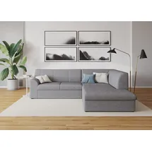 DOMO collection Ecksofa DOMO COLLECTION "Topper zeitlos elegant, kompakte StellmaßeL-Form", grau (weiß, grau), B:237cm H:78cm T:200cm, Sofas, Ecksofa, mit Ottomane, wahlweise mit Schlaffunktion