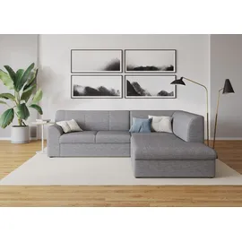 DOMO collection Ecksofa DOMO COLLECTION "Topper zeitlos elegant, kompakte StellmaßeL-Form", grau (weiß, grau), B:237cm H:78cm T:200cm, Sofas, Ecksofa, mit Ottomane, wahlweise mit Schlaffunktion