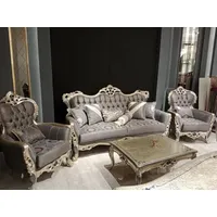 Xlmoebel Wohnzimmer-Set Luxuriöse Sitzgruppe 3+3+1 3-teilig 2x Couch Stuhl Exklusive Reihe, (3-St., 2x Sofas + Sessel), Hergestellt In Europa grau