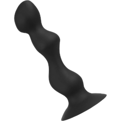 Dildo mit innenliegenden Kugeln aus Silikon, 19 cm, schwarz